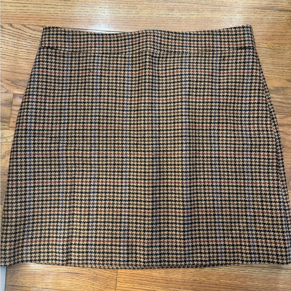J. Crew Brown Plaid Mini Skirt